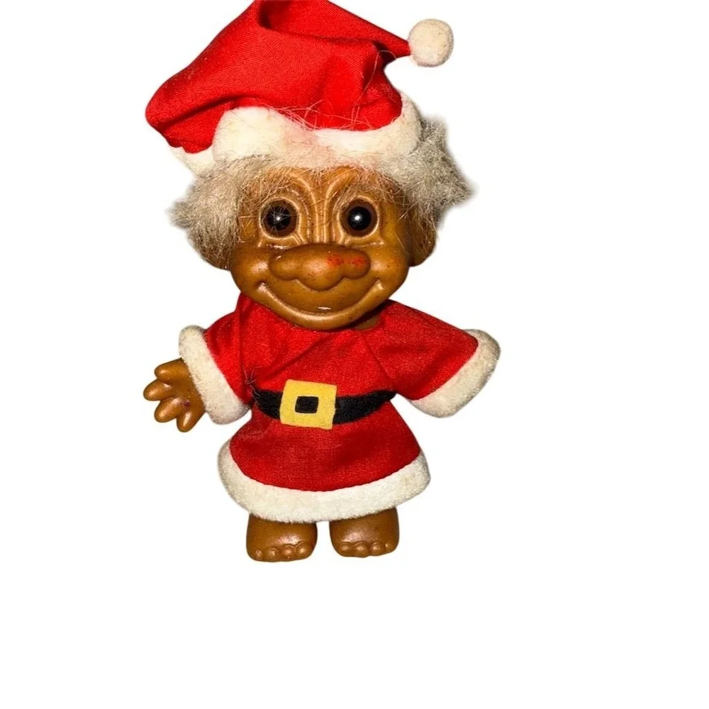 Vintage Russ Troll Doll Santa Claus with White‎ Hair 5 3/4